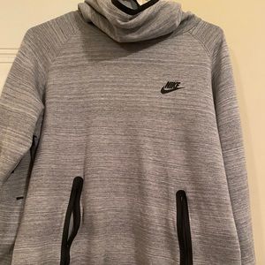 Nike, Grey hoodie with scoop neck.